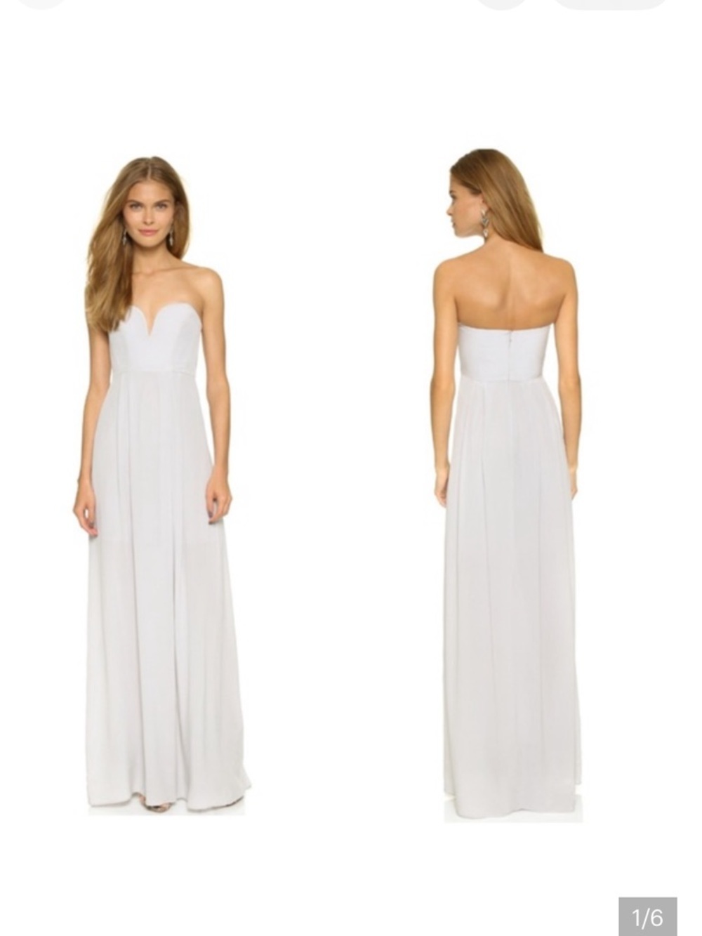 Zimmermann Strapless Silk Dress Gown Mist Gray wedding cocktail formal